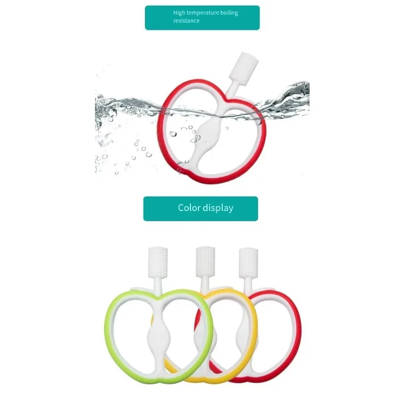 Baby Teether Fruit and Vegetable Bite Le Silicone Teether Stick Baby Kids Cute Apple Shape Silicone Toothbrush