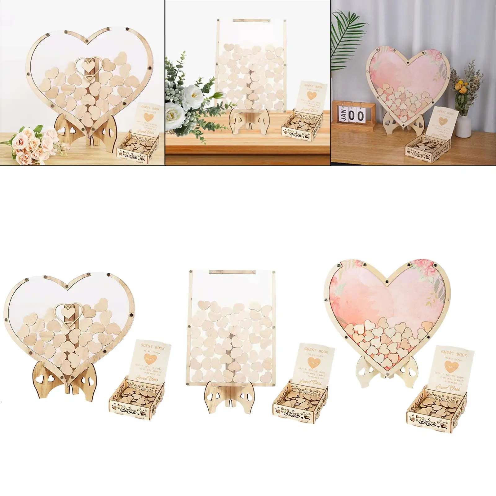 Wedding Guest Book Gift Rustic Decorations Sign Book for Birthday Party