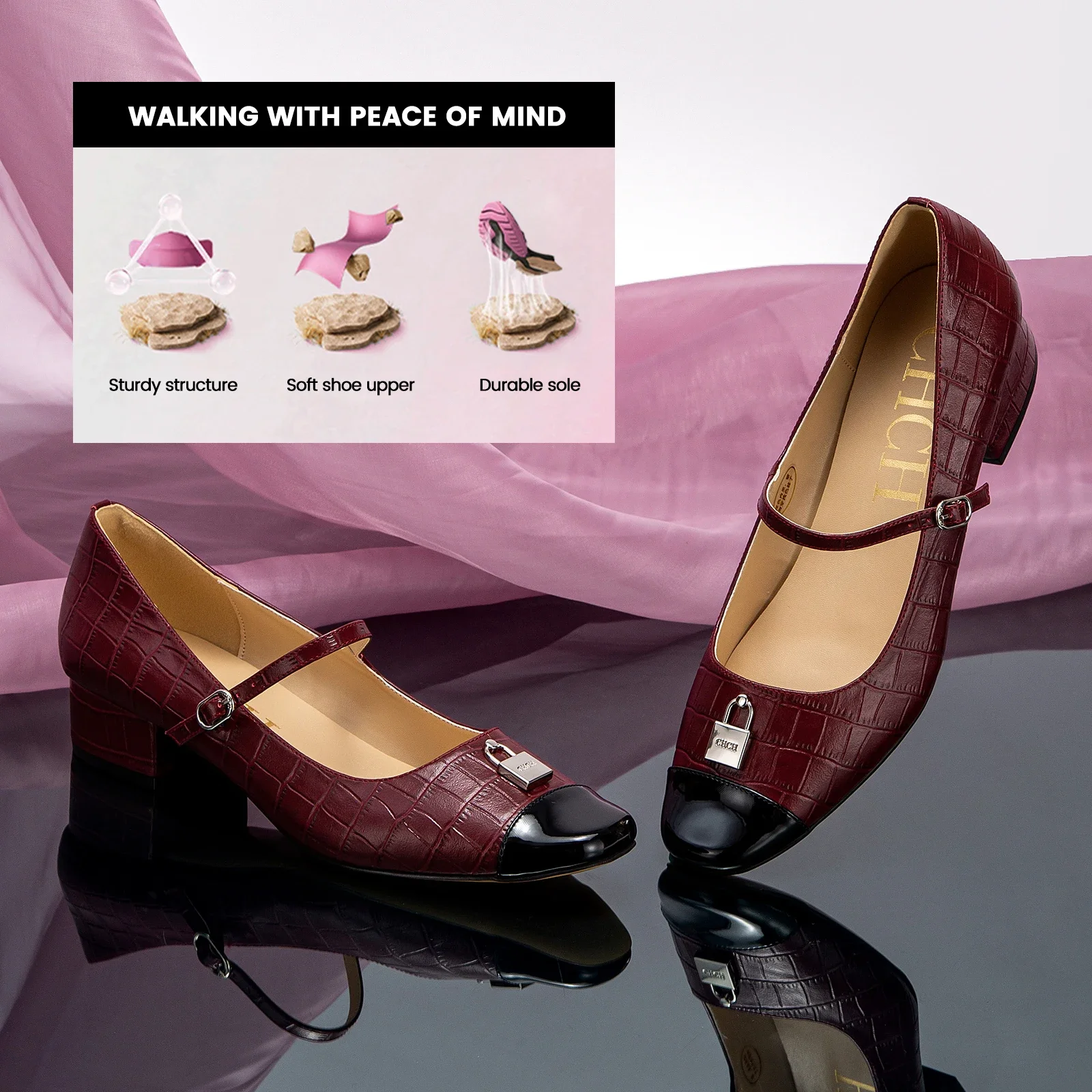 أحذية ماري جين الجديدة النسائية الكلاسيكية ذات الأ...