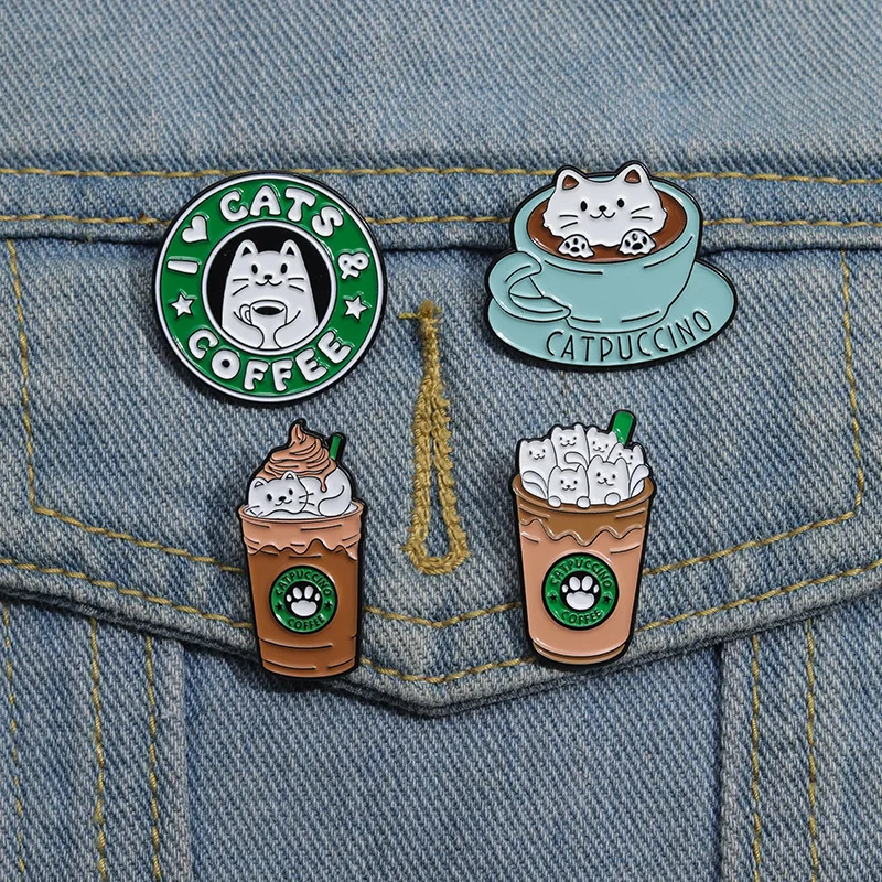 Conjunto de broches de esmalte animal personalizado, crachás de lapela, gato dos desenhos animados, cobra, puffer joias presente para crianças e amigos, 4-6pcs