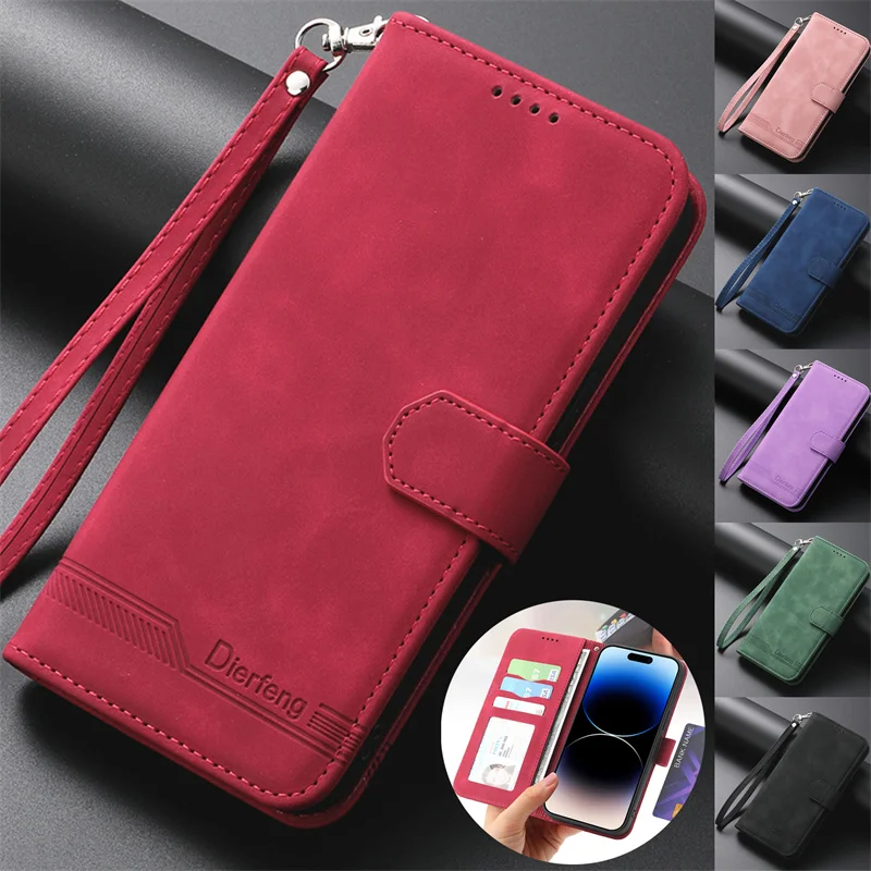 

For Oppo A1 Pro PHQ110 Case For Oppo A17K A17 A57S A77S A97 5G Phone Cover Case Wallet Flip Book Stand Leather Line Coque Shell