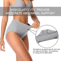 Sous-vêtements taille haute pour femmes, 4 pièces, contrôle du ventre, couverture complète, culotte en coton pour dames, slip extensible doux 2