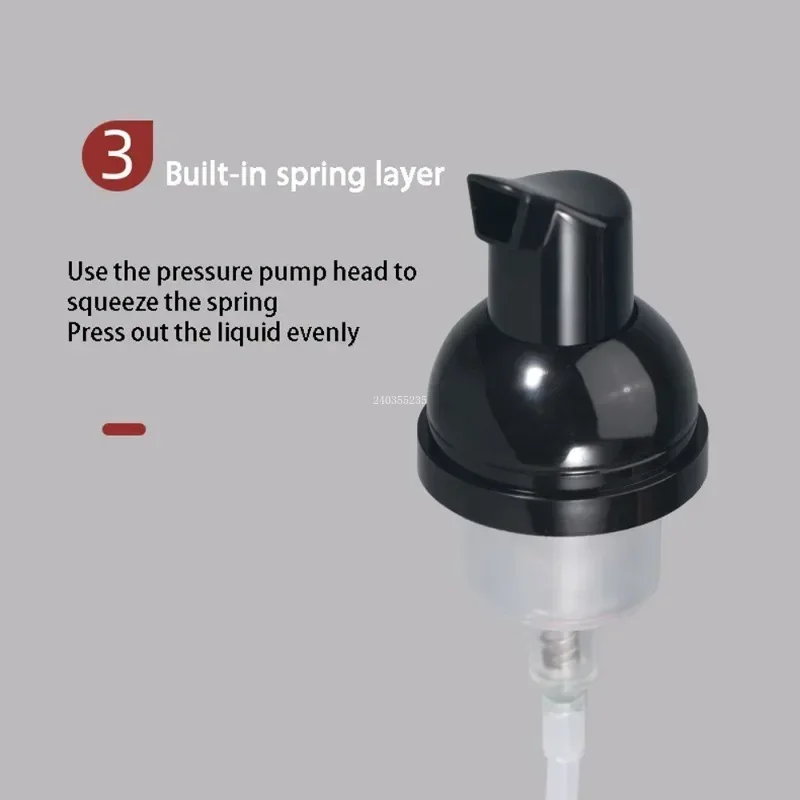12Pc 60ML Translucent Black Foam Dispenser Bottle Plastic Refillable Mousse Dispenser Pump Bottle Grafting Eyelash Cleaning Tool