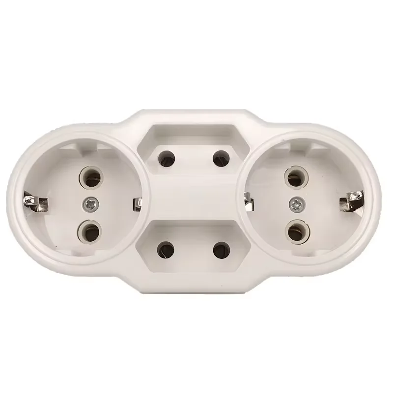 Enchufe de conversión de tipo europeo, adaptador de corriente estándar de 1 a 4 vías, UE, Alemania, adaptador de carga de viaje de 16A