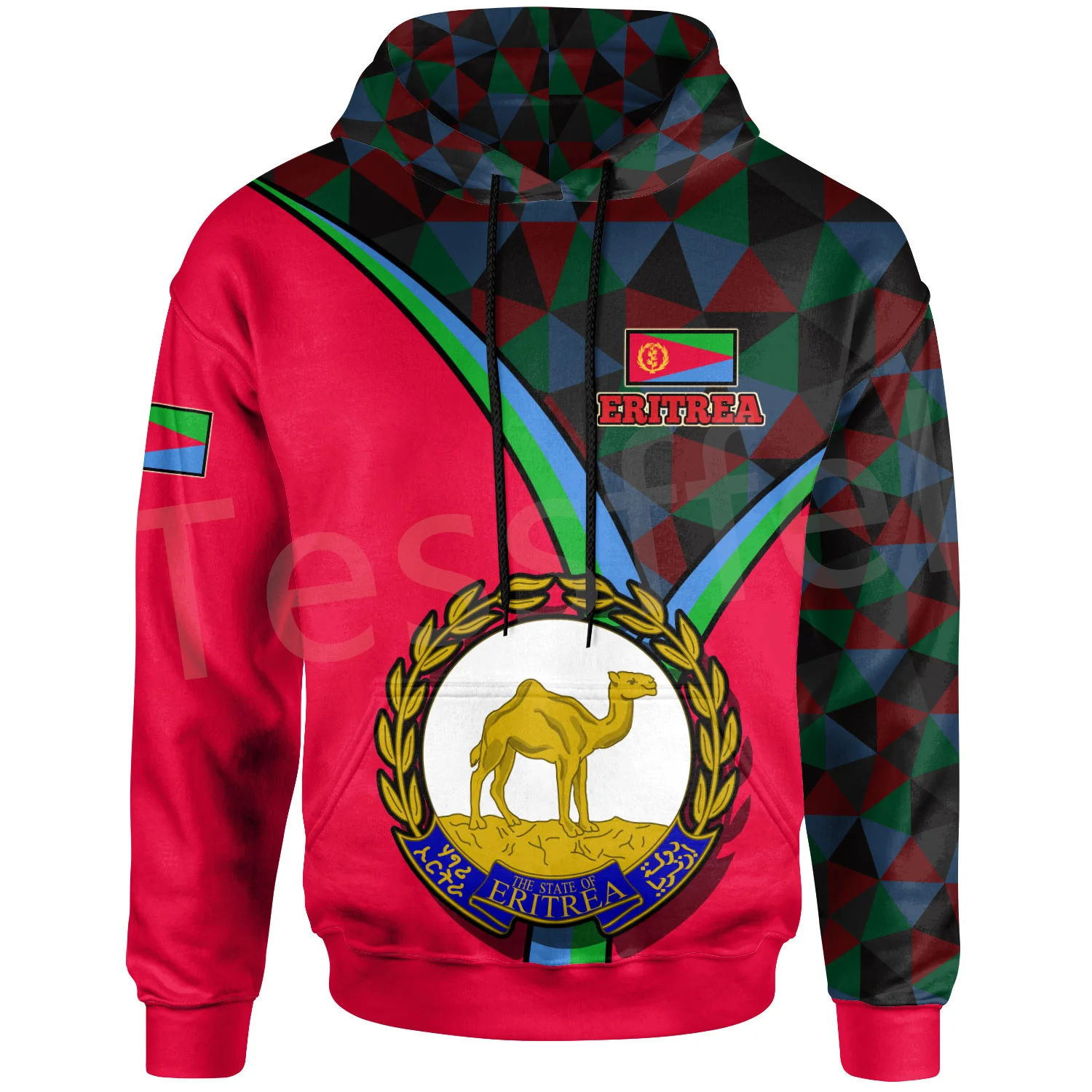 Tessffel NewFashion Black History Africa Country Eritrea Flag Tribe Retro Tracksuit 3DPrint Men/Women Casual Pullover Hoodies A7