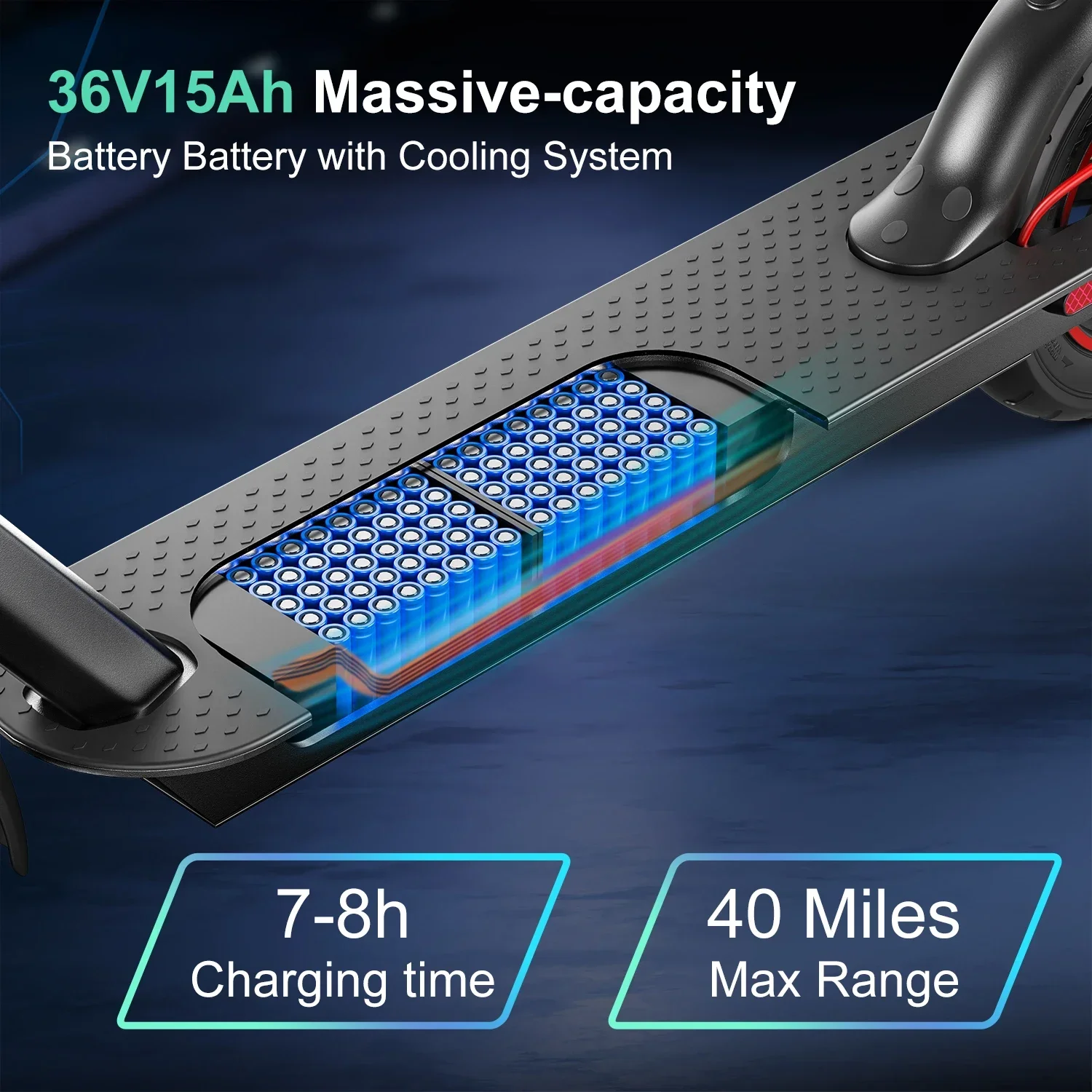 Folding Electric Scooter 15AH New Upgraded E-Scooter APP Smart Scooter Shock-absorbing Anti-skid Electric