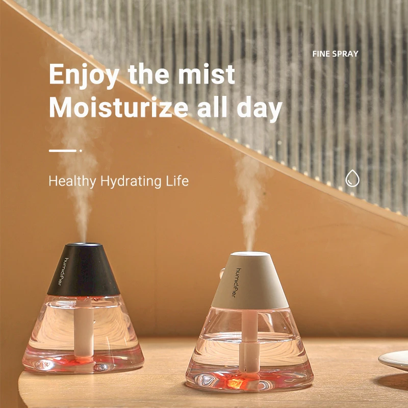 

260ml Ultrasonic Essential Volcano Humidifier Home Bedroom Desktop Mini Water Replenishment Instrument Car Air Humidifiers