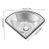 Stainless Steel Single Triangle Corner Sink with Faucet, Mini Bar Sink 4