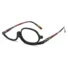 Women Portable Magnifying Rotating Makeup Glasses Flip Down Lenses Colourful Frame Cosmetic Readers Diopter +1.50~+4.0 3