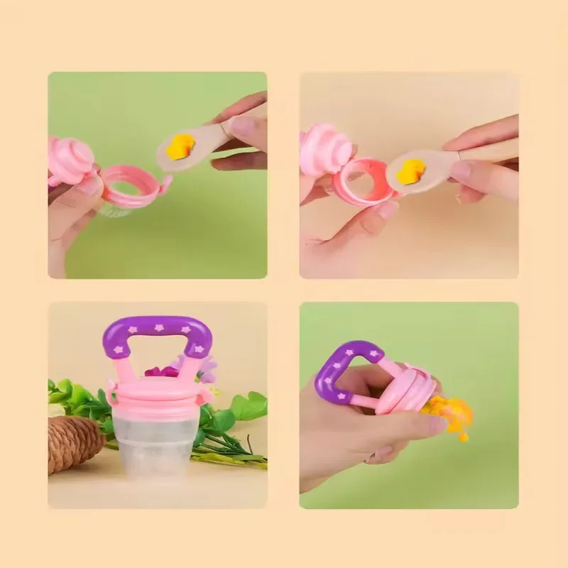 3 PCs Baby Fruit Vegetable Teether Food Supplement Bite Le Silicone Baby Feeding Tableware