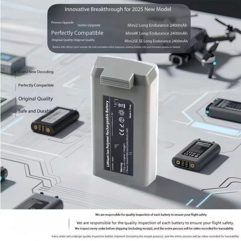 Batterie Drone DJI Mini 4K/2/SE 2400mAh Autonomie 31min