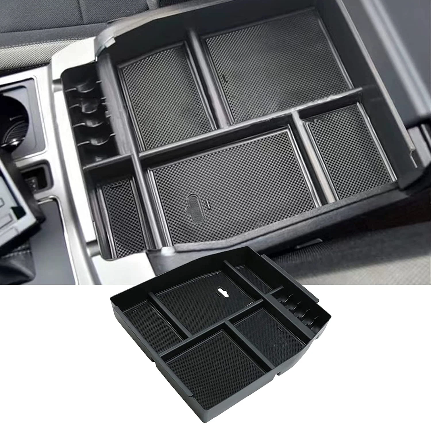 

Car Center Console Armrest Organizer Tray Storage Box Coin Purse Keys Container Holder For Ford F150 2015-2020