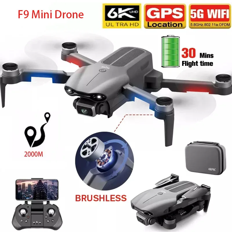 Новинка F9 GPS мини-Дрон 5G профессиональная аэрофотосъемка Радиоуправляемый