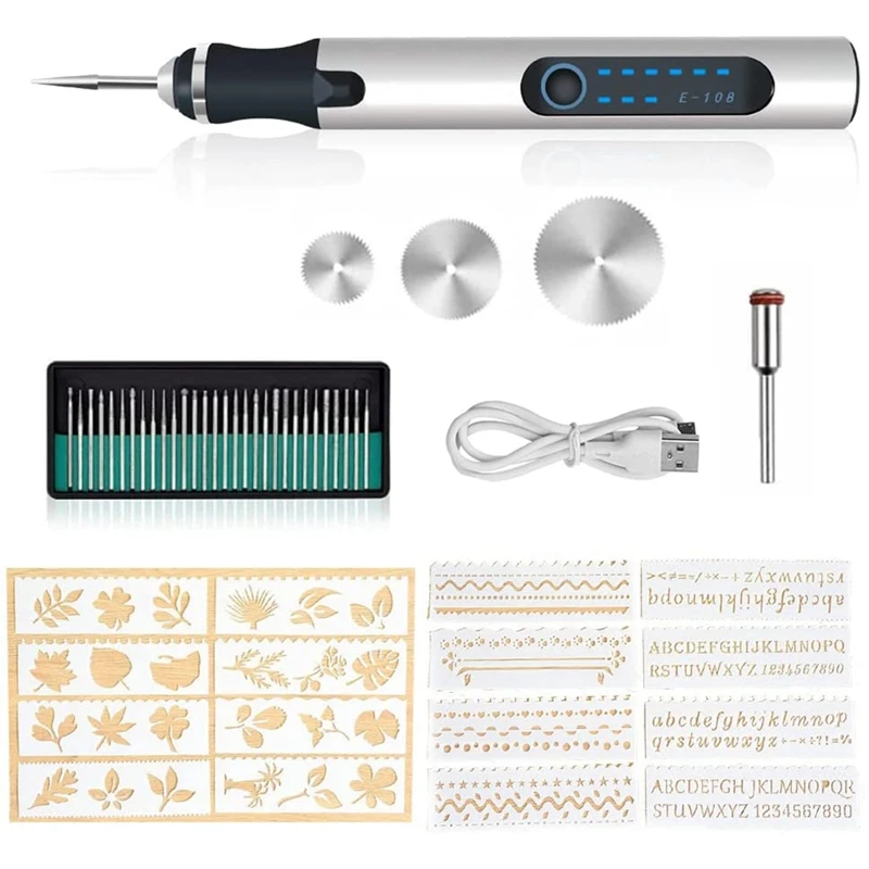 USB Engraving Pen, Rechargeable Engraver Etching Pen, Cordless Wood  Engraving Kit for Glass Stone Jewelry Nails Ceramics - AliExpress