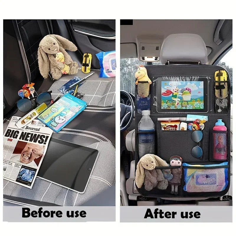 1pc-Multi-Pocket Car Seat Organizer - Waterproof, Durable Material-Perfect for Road Trips and Daily Use-Great Gift for Holidays