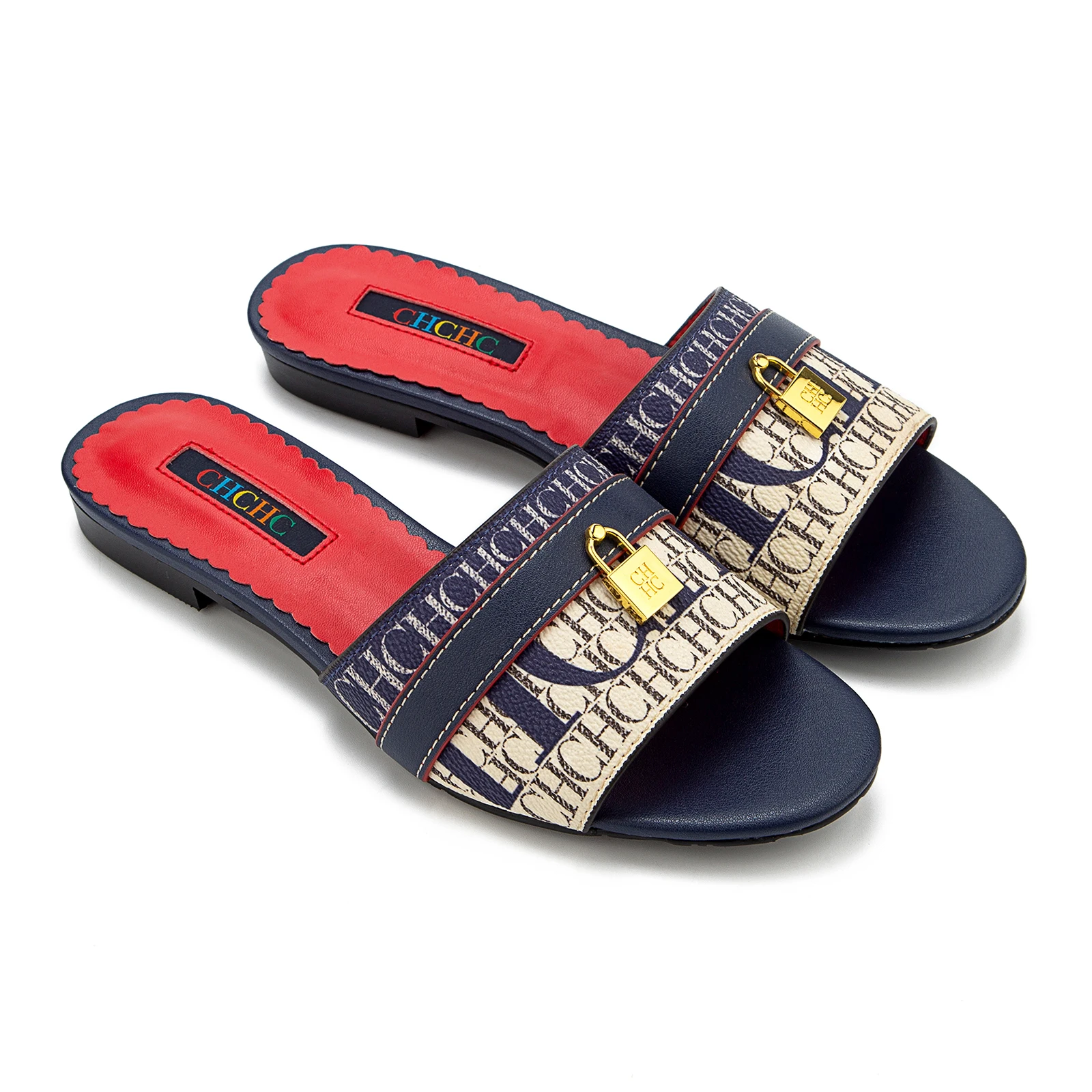 صنادل نسائية صيفية بكعب مسطح، أحذية رومانية بكعب م...