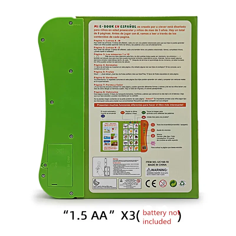 Learning Sound Book Reading Machine Educational Toy for Children Spanish