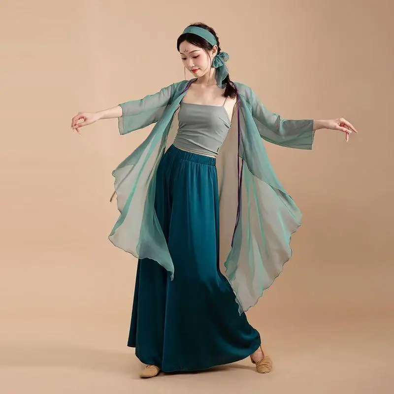 

Костюм для классических танцев, зеленая змея, набор для выступлений, Женский изысканный танцевальный костюм в китайском стиле