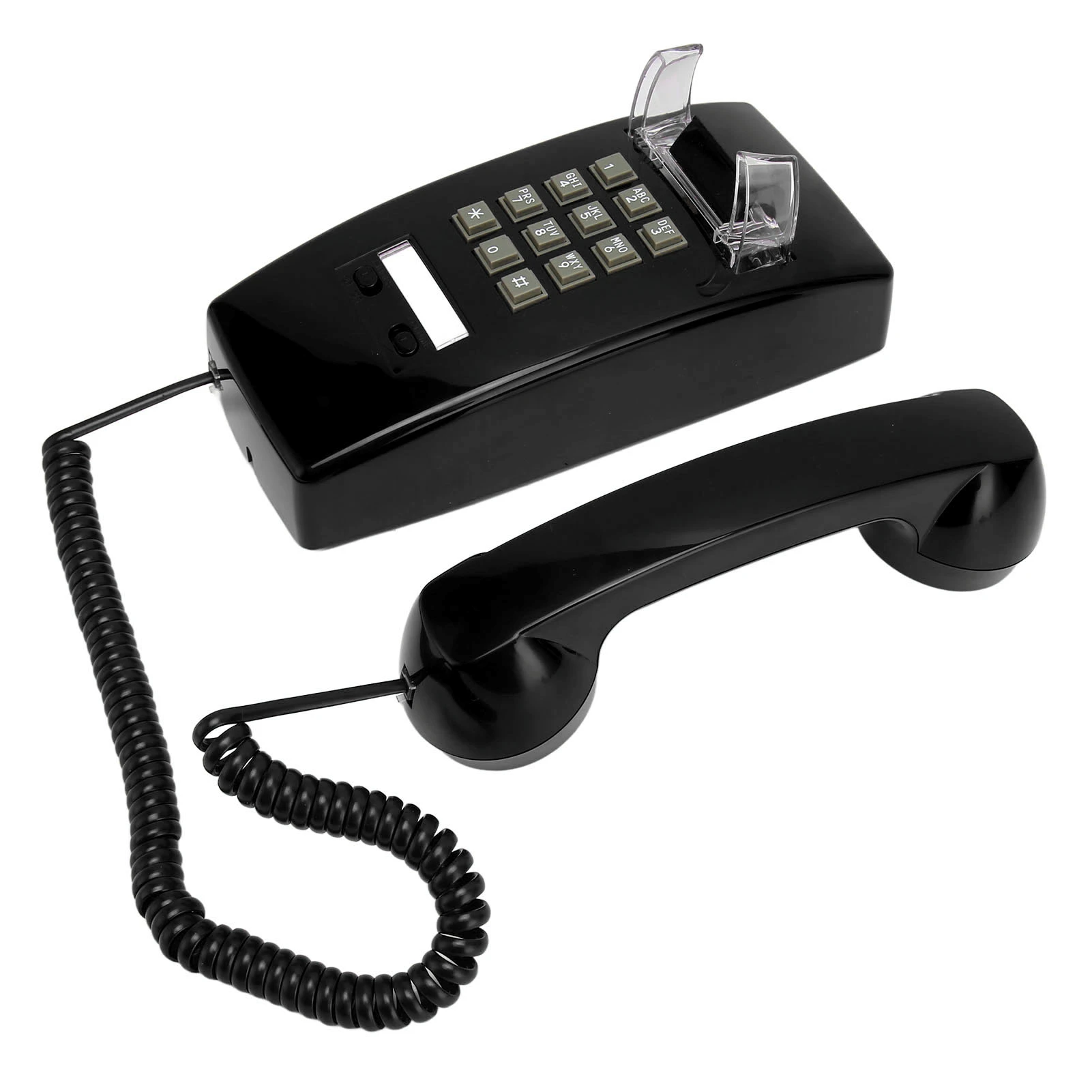 Telefono Fisso Vintage in Legno Stile Retrò, Montabile a Parete, con Campanello Meccanico e Quadrante Rotante, Decorazione Antica per Casa  7