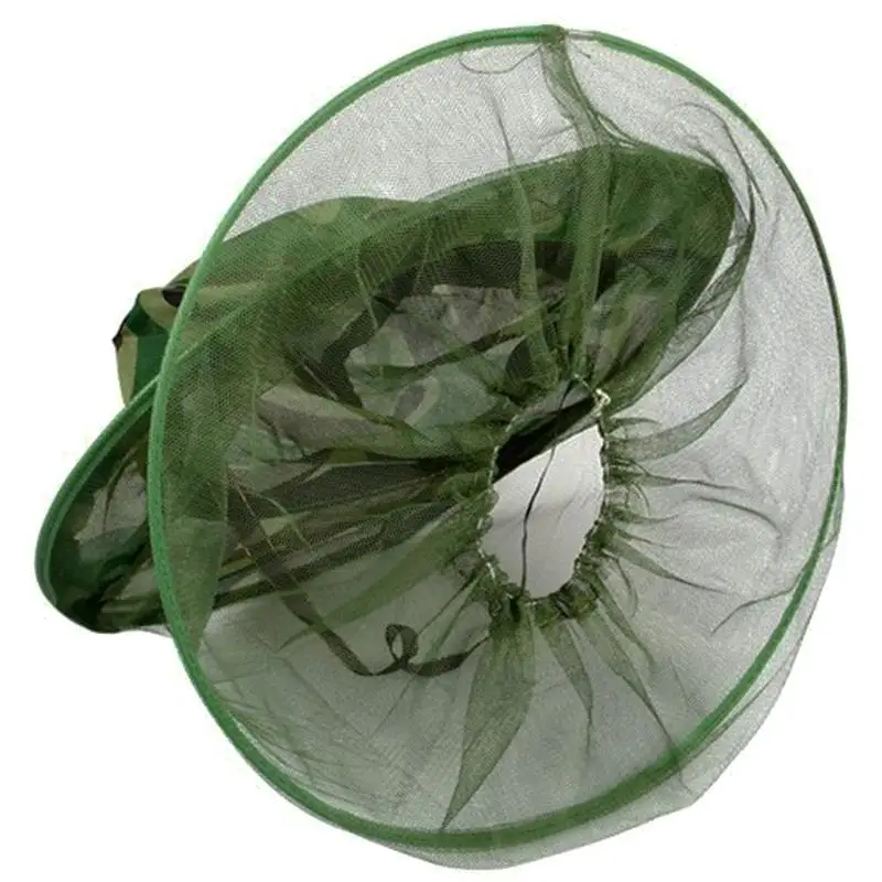 Camo Beekeeping Hat Head Face Protection Veil Mask Head Anti-mosquito Hat Prevention Fishing Insect Safety Net