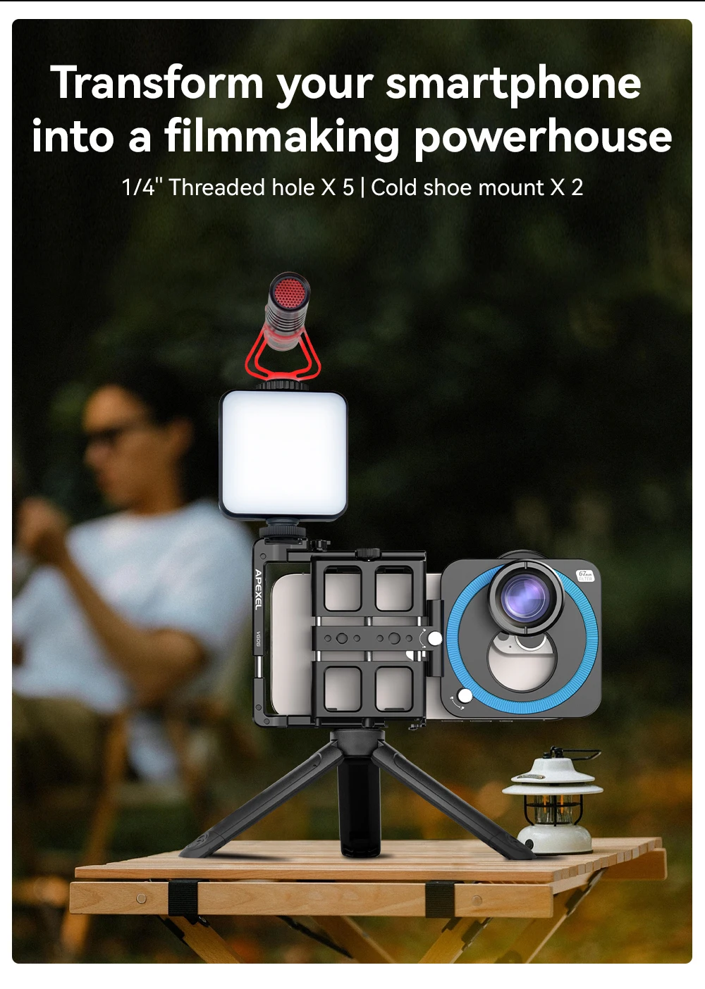 Universal Metal Phone Rig Video Kit Handheld Smartphone Vlog Cage Multifunctiona