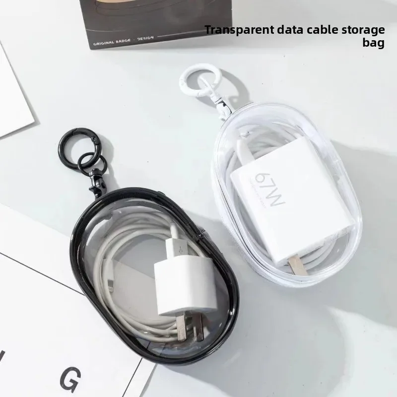 Transparent Travel Cable Organizer Bag Portable Charger Case Accessories Storage for Home Office Travel Pendant Design