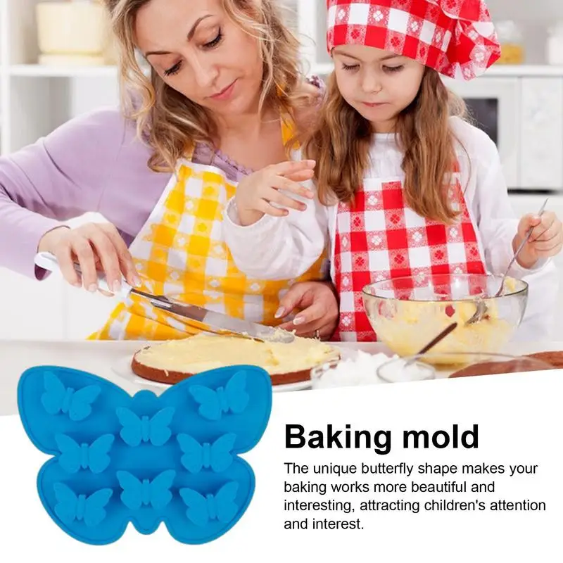 8 Butterfly Cake Mold Silicone Chocolate Baking Molds Butterfly Shape Ice  Cube Tray For Baking Cake Soap Bread Muffin Mold