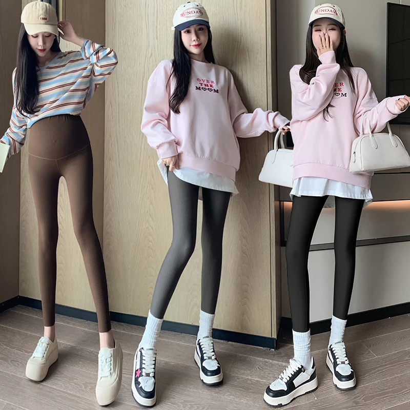 Waist Support Belly Seamless Vertical Stripe Nylon Legging Maternity Autumn Pencil Yoga Pants for Pregnant Women Pregnancy Youth