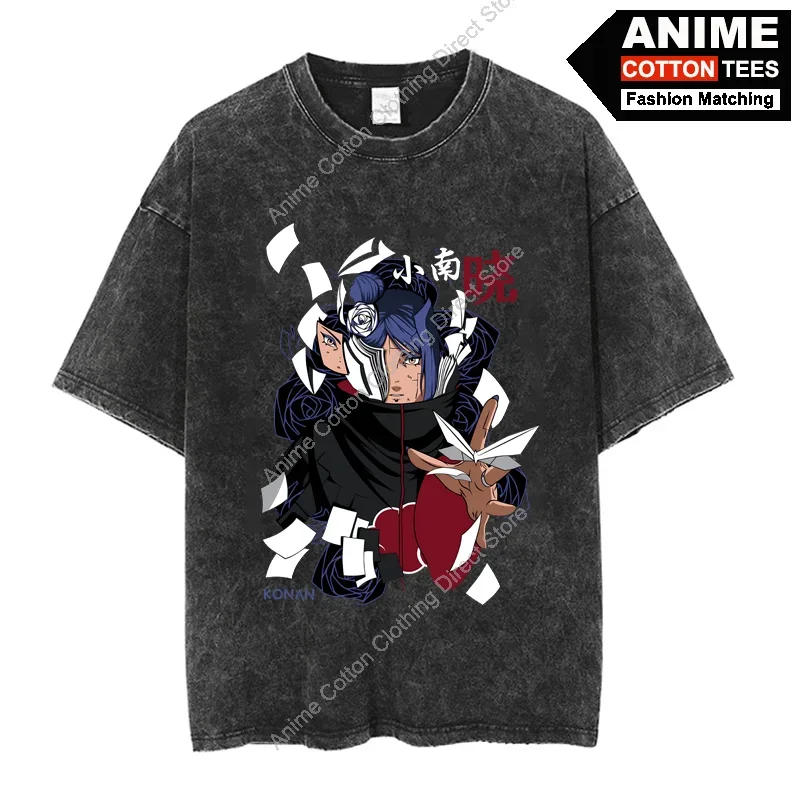 

Anime Akatsuki Konan T-shirt y2k Harajuku Casual Unisex Hip Hop Streetwear T Shirt Cotton Vintage Oversized Loose Tees