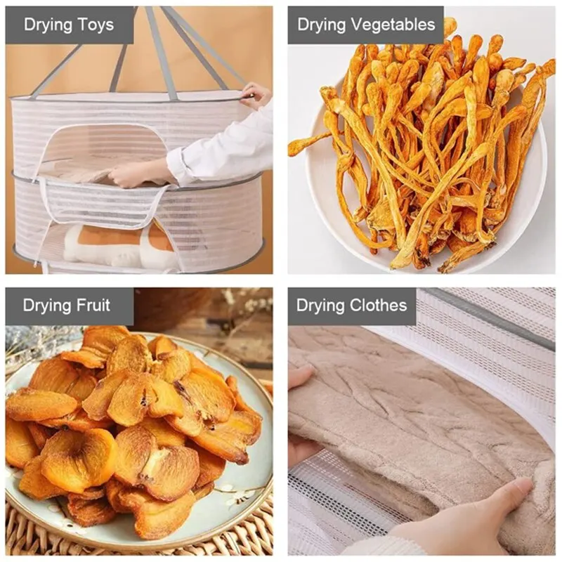 Portable Foldable Drying Net Anti-mosquito Strong and Durable Hanging Drying Net for Dry Goods Vegetable Fruit Herbs Clothing 4