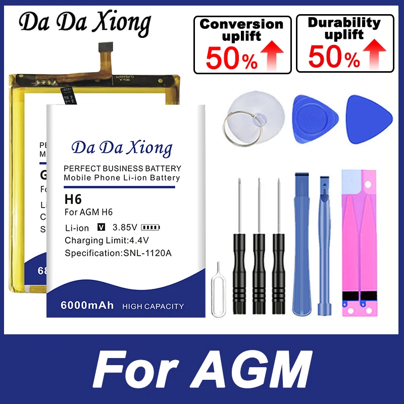 Dadaxiong New Muslimagmh6 Agmg2 Agmx5 Agmm6 Batteria Per Agm Glory X5 H6 G1 G2 M6 M7 Se Pro + Kit Tools