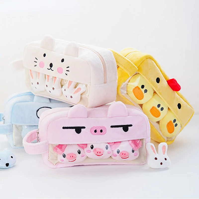 

1pcs Plush Kawaii Pencil Case Cute Lovely Pencil Case for Girls Student Pencil Bag Stationery Pencilcase Pen Bag School Supplies