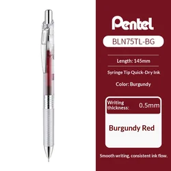 Pentel EnerGel Retractable Aesthetic Gel Pens - Transparent Barrel with Vibrant Water - Based Ink (Burgundy Gel Pen)