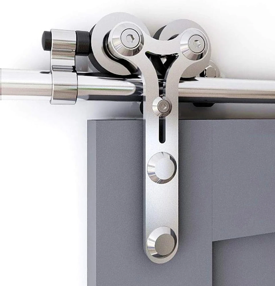 Ccjh- Deslizante Barn Door Hardware Kit Cloconjunto Track Kit para Madeira Única Heavy Duty e Fácil de Instalar 6ft 6ft Aço Inoxidável