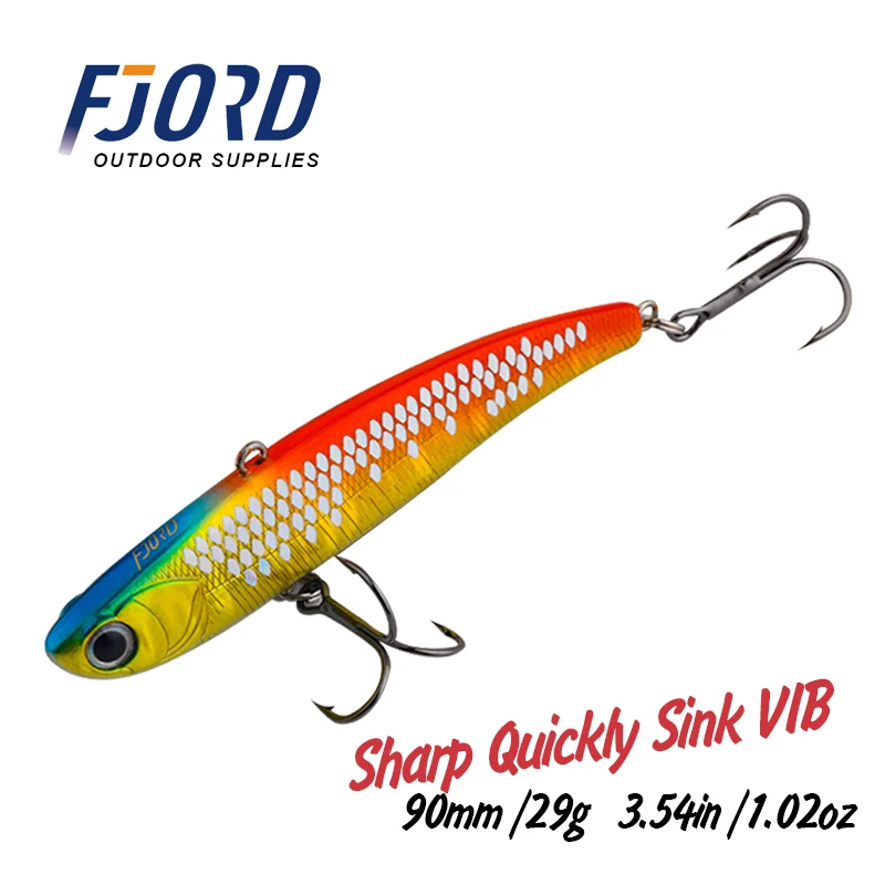 

FJORD Winter VIB 29g Quickly Sinking Sharp Rattlin Fishing Lure Wobbler For Pike Ice Balance Long Cast Swimbait Fishing Tackle