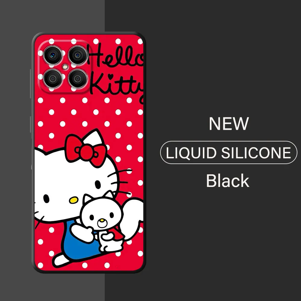 thumbnail image 1 of Hello Kitty Lovly Case For Honor 90 Lite 8X 20 70 X8 X8A X9a X7 X6 50 Magic5 Pro 4 Black Soft Phone Funda, 1 of 5