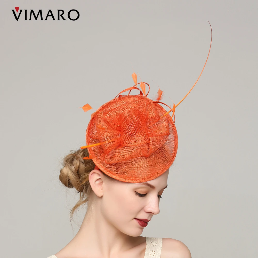 Terughoudendheid Veraangenamen rib Vimaro Orange Sinamay Fascinators For Women Elegant Headbands Fascinator  Hats For Women Wedding And Church Hat Nakrycia Głowy - Fascinators -  AliExpress