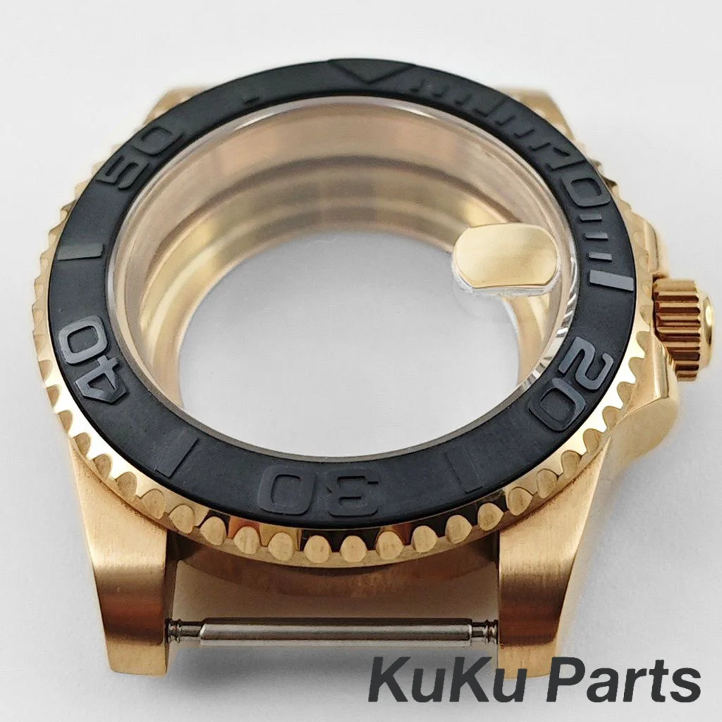 Luxury Rose Gold Men's Watch Case - 40mm, 100m Waterproof, YACHT-MASTER Design
