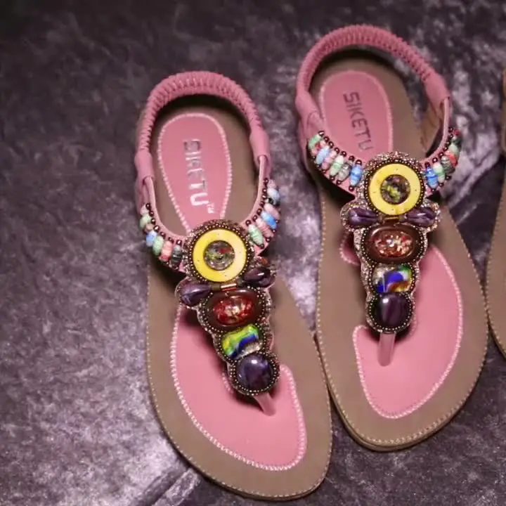 SIKETU Brand Casual Summer 2022 BOHO National Flat Heel Sandals