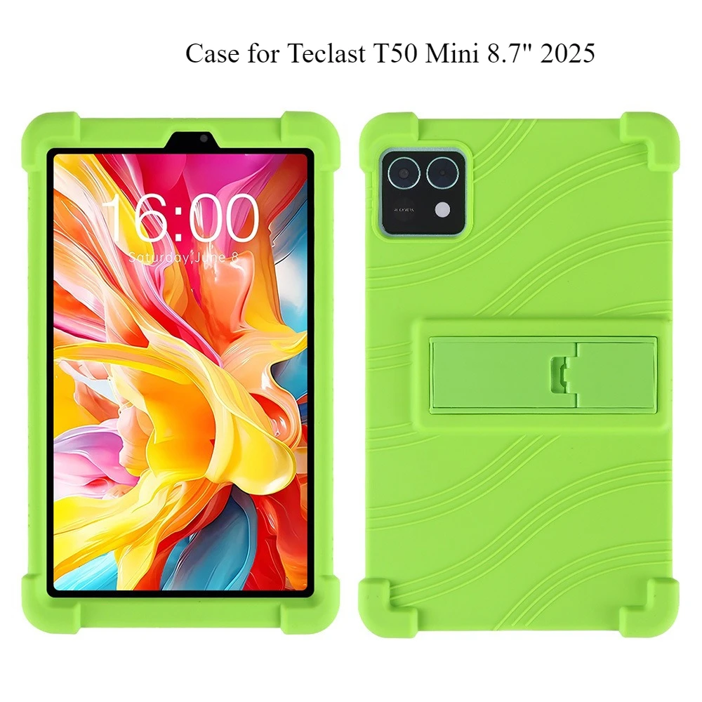 8.7 Inch Tablet Shockproof Silicone Protective Case with Multi-Angle Stand