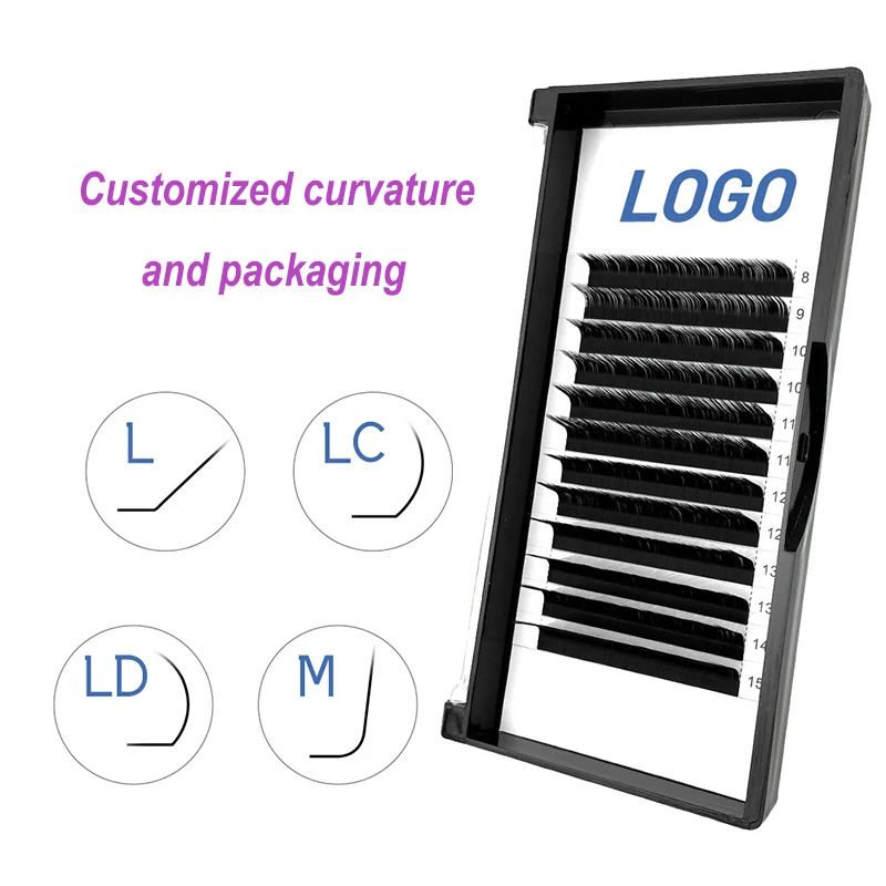 YGirlash 10 Boxen/Packung 12 Linien C CC D U Curl Mattschwarz Klassische Seidenwimpern Individuelles Volumen Nerzwimpernverlängerung – Detail 2