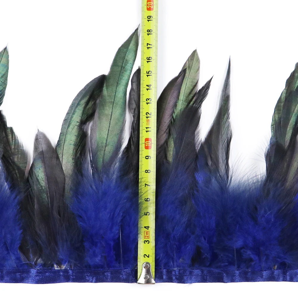 Description Picture 4 of item1M 2M 5M 10Meter Natural Rooster Feathers trim fringe 15-20cm Ribbon plumes For Craft ribbon fringe for skirt Party clothing