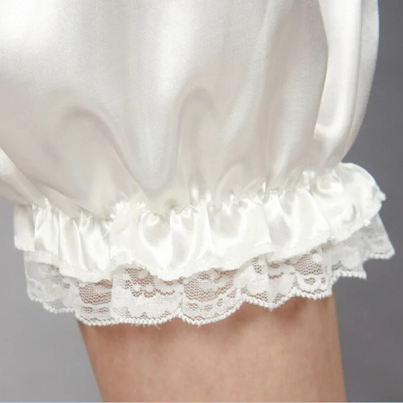 

Women Anti Exposure Lolita Cosplay Lace Bloomer Under Shorts Elastic Lantern Shorts Black White Multi Color Shorts