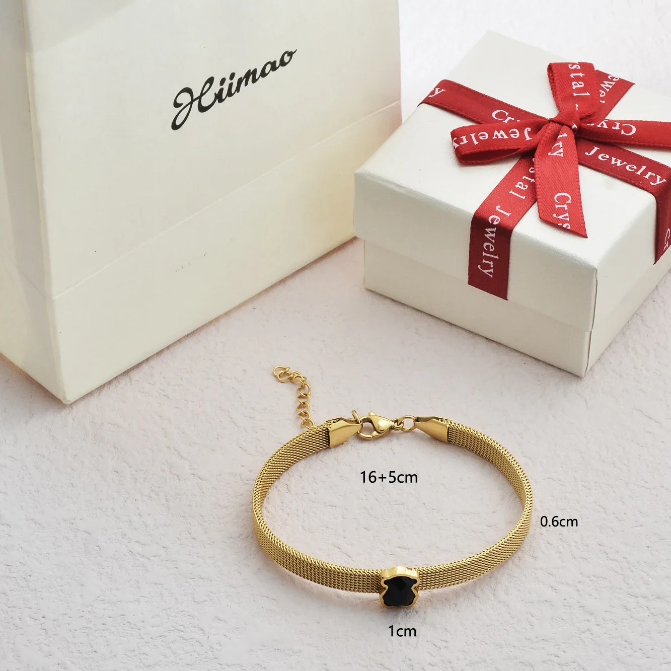 

Универсальный черный плоский Сетчатый регулируемый браслет HIIMAO, Модный женский подарок HMB0005