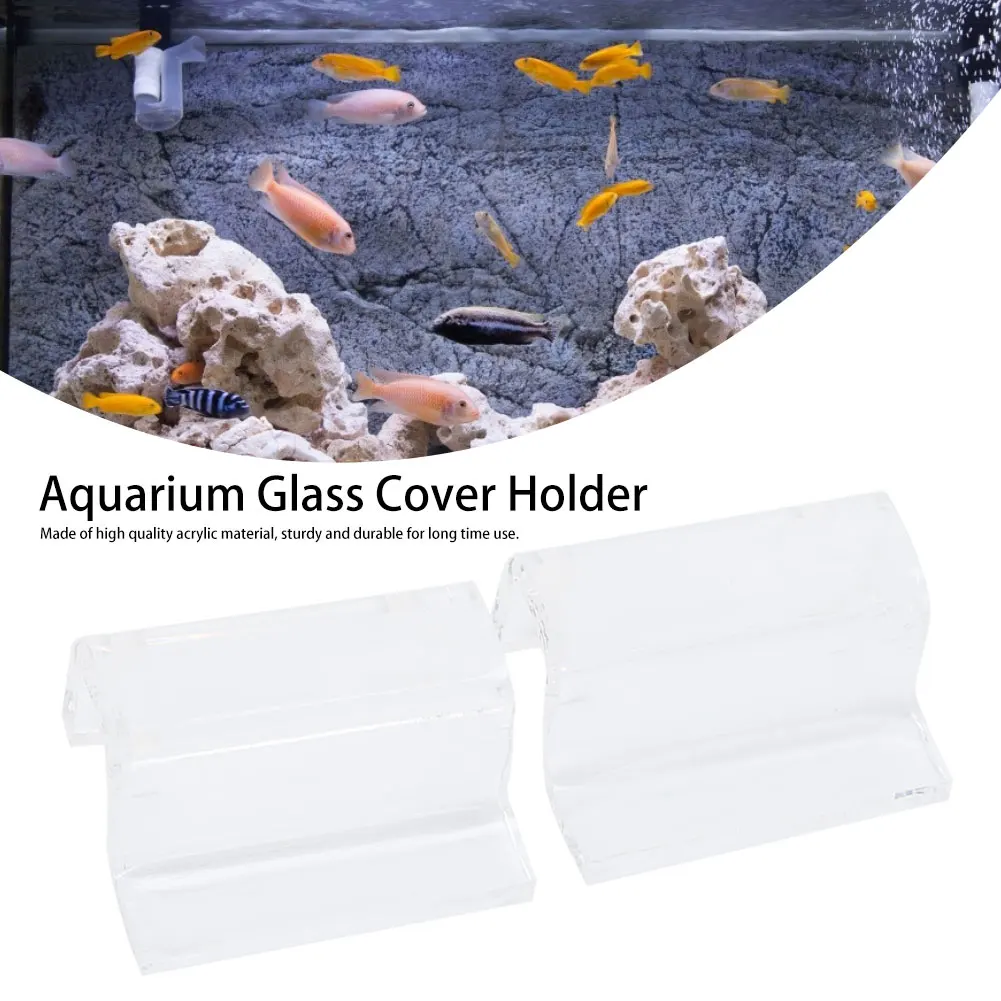 

4Pcs Glass Cover Acrylic Clip Holder Support Clamp Accessory For Aquarium Fish Tank