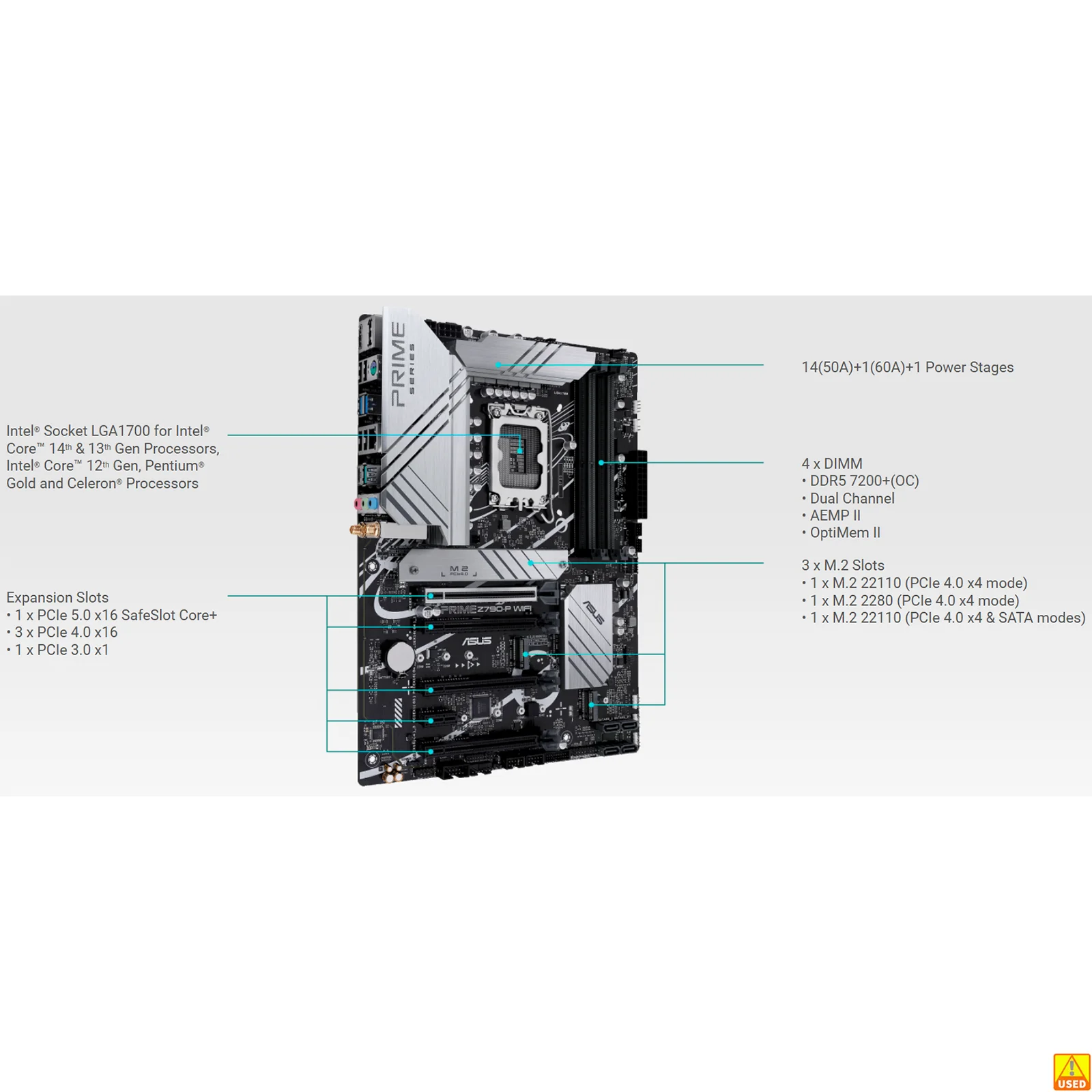 ASUS PRIME Z790-P WIFI マザーボード Intel ソケット LGA1700 第14 13 