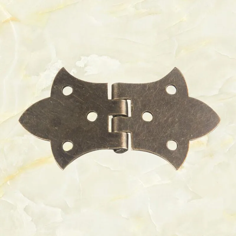 Bronze Gold Mini Wooden Box Hinge Zinc Alloy Cabinet Hardware Antique hinges for Jewelry Gift Wine case 2pcs with Screw