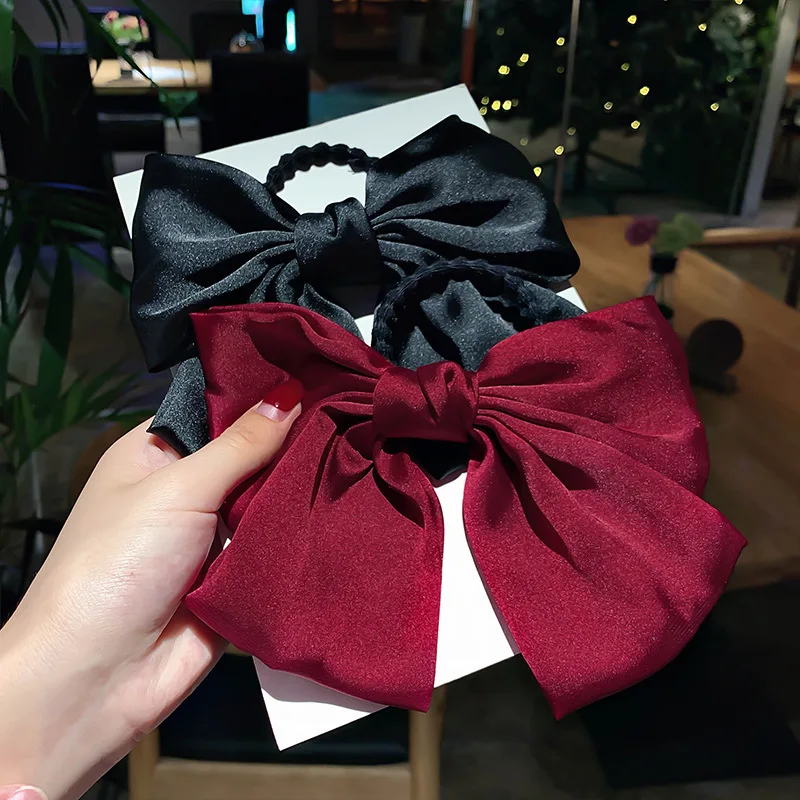 

BIG Bow Scrunchies Hair Ring Candy Color Hair Ties Rope Ponytail Holder Women Hair Accessories Hair Bows for Girls Hairbands