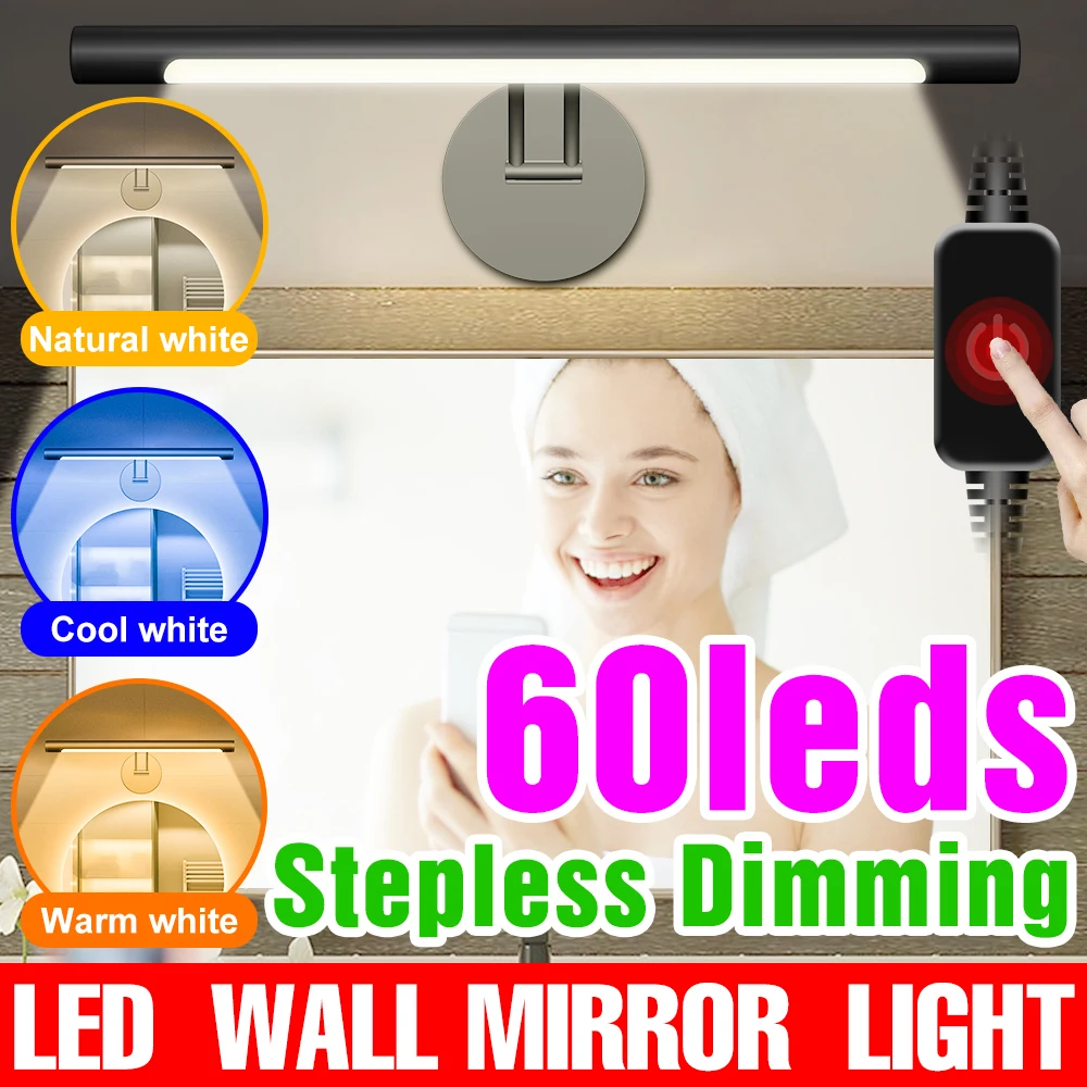 

LED Indoor Wall Light Bathroom Mirror Makeup Table Lamp Dimmable LED Wall Sconce Lamps For Home Decoration Bedroom Nightlight