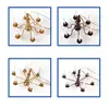 1:87 HO Scale Ceiling Light Miniature Kids Dollhouse LED Model Furniture Decor Toy Golden/Copper Chandelier Decor Accessories 5